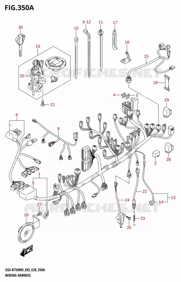 FAISCEAU ELECTRIQUE (E03,E28) Suzuki MOTO 750 GSX-R 2025  GSX-R750 2025 M5 (E28)