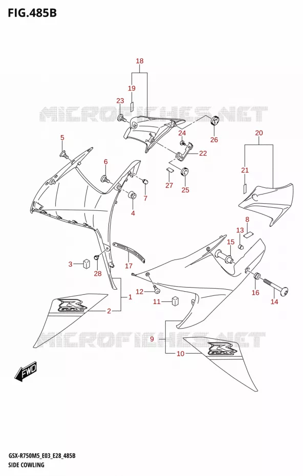FLANCS DE CARENAGES (GSX-R750Z) Suzuki MOTO 750 GSX-R 2025  GSX-R750 2025 M5 (E28)