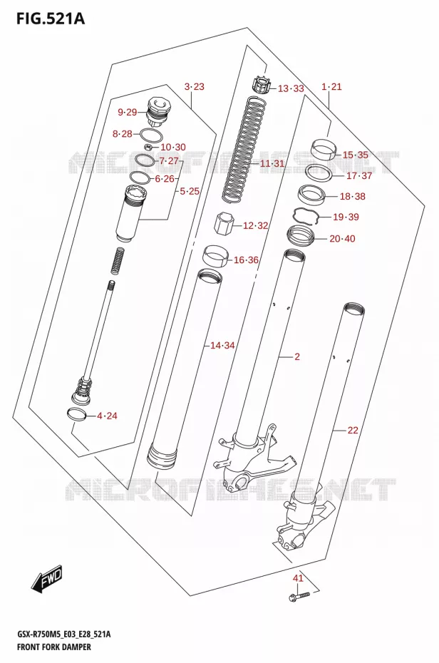 FOURCHE Suzuki MOTO 750 GSX-R 2025  GSX-R750 2025 M5 (E28)
