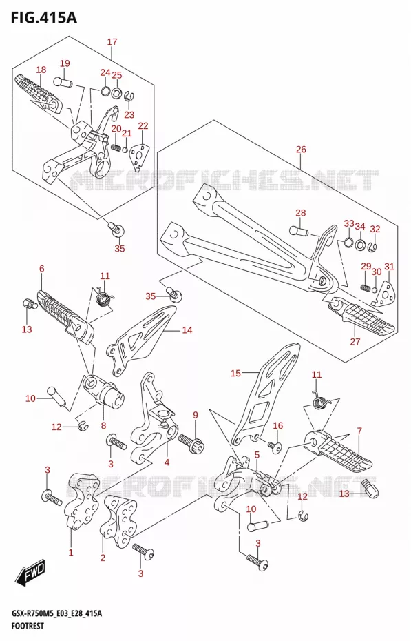 REPOSE PIEDS Suzuki MOTO 750 GSX-R 2025  GSX-R750 2025 M5 (E28)