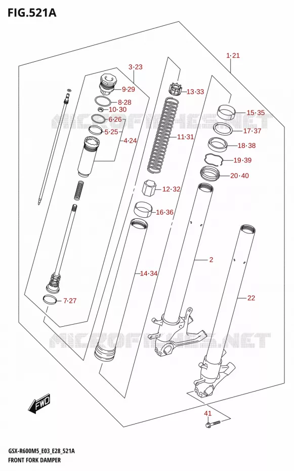 FOURCHE Suzuki MOTO 600 GSX-R 2025  GSX-R600 2025 M5 (E28)