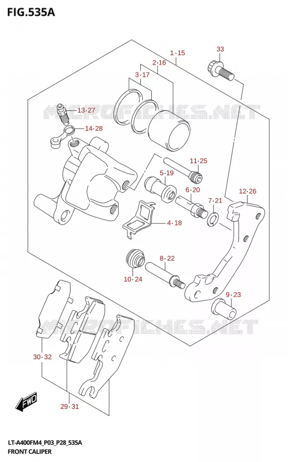 ETRIER DE FREIN AVANT Suzuki QUAD 400 KINGQUAD 2024  LT-A400F 2024 M4 (P28)