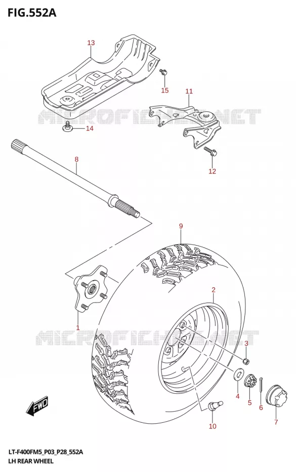 ROUE ARRIERE GAUCHE Suzuki QUAD 400 KINGQUAD 2025  LT-F400F 2025 M5 (P28)