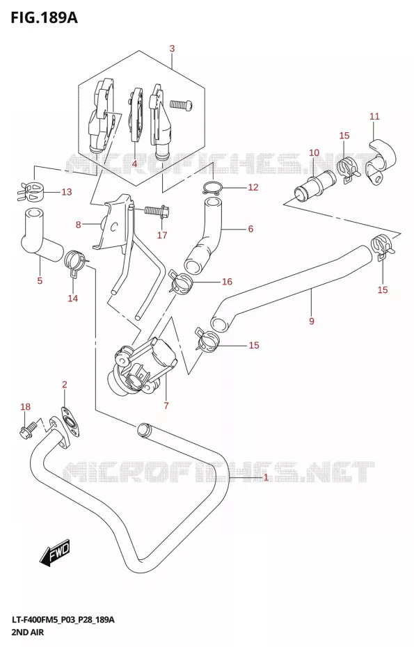 SYSTEME RECYCLAGE GAZ ECHAPPEMENT Suzuki QUAD 400 KINGQUAD 2025  LT-F400F 2025 M5 (P28)