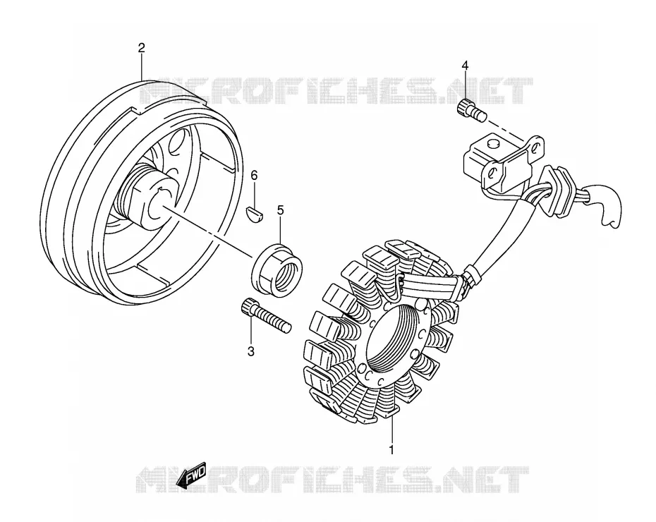 ALLUMAGE ROTOR - STATOR (LT-F250K2/K3/K4/K5/K6 E17,E24) Suzuki QUAD 250 OZARK 2005  LT-F250K5(E17)