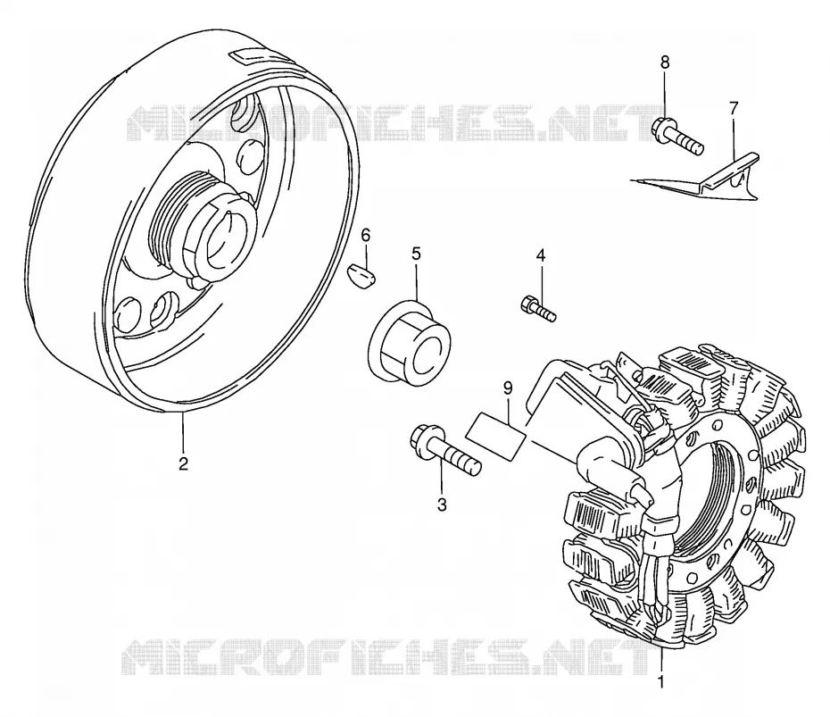 ALLUMAGE ROTOR - STATOR Suzuki QUAD 250 OZARK 2000  LT-F250FY(E24)