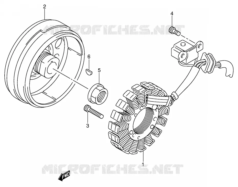 ALLUMAGE ROTOR - STATOR Suzuki QUAD 250 OZARK 2004  LT-F250K4(E3/E28)