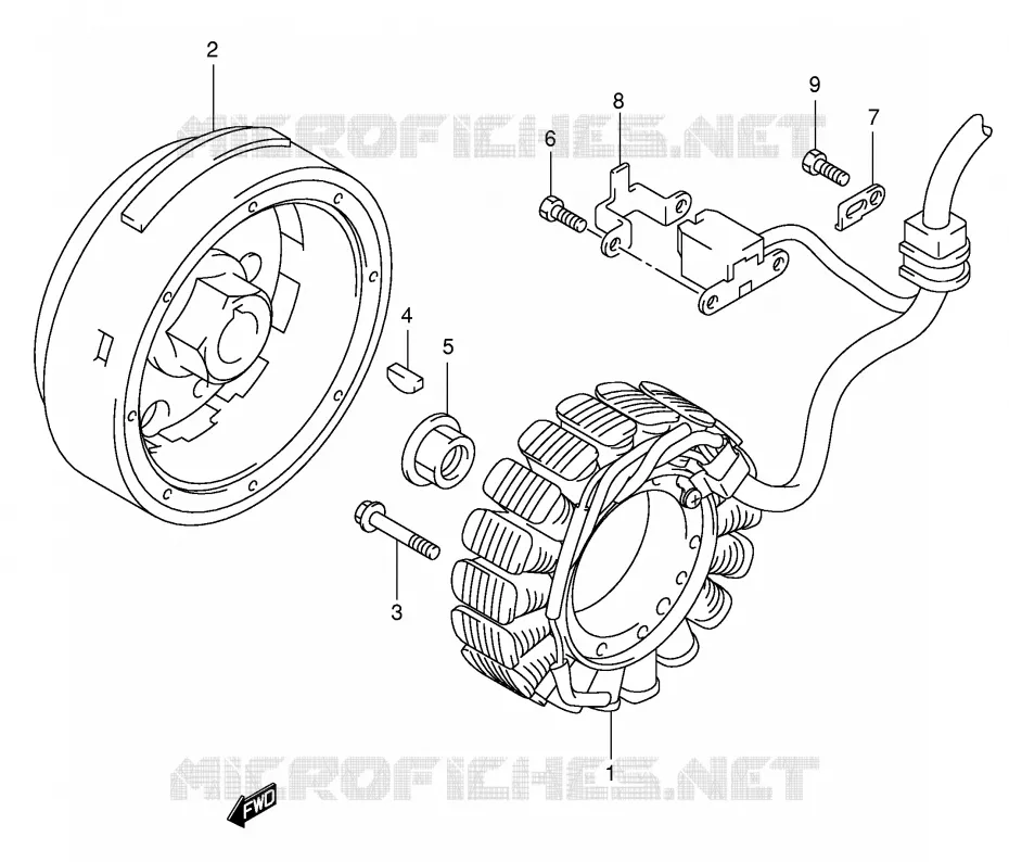 ALLUMAGE ROTOR - STATOR Suzuki QUAD 500 KINGQUAD 2003  LT-A500FK3(E3/E28)
