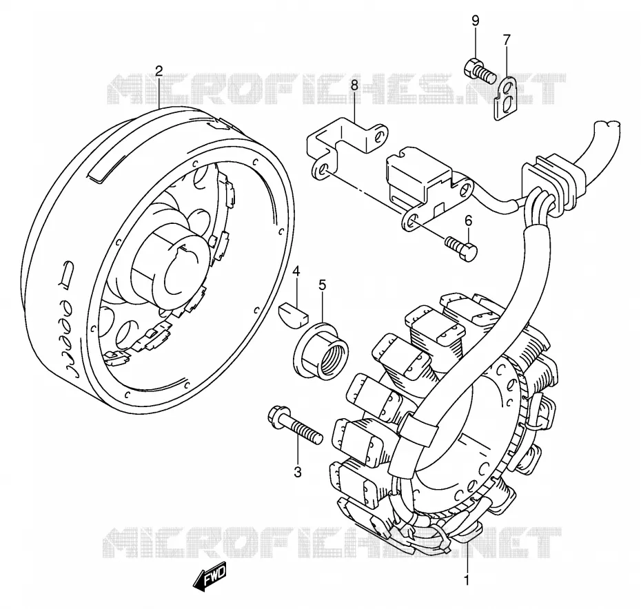 ALLUMAGE ROTOR - STATOR Suzuki QUAD 500 VINSON 2006  LT-F500FK6(P28/P33)