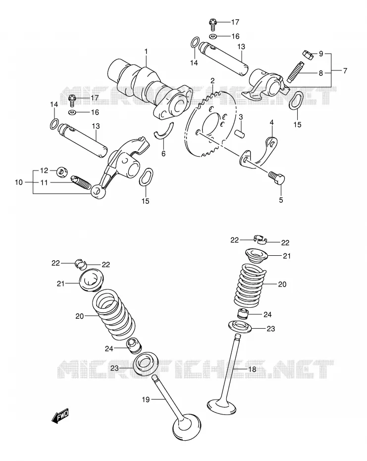 ARBRE A CAMES - SOUPAPES Suzuki QUAD 250 OZARK 2003  LT-F250K3(E17)