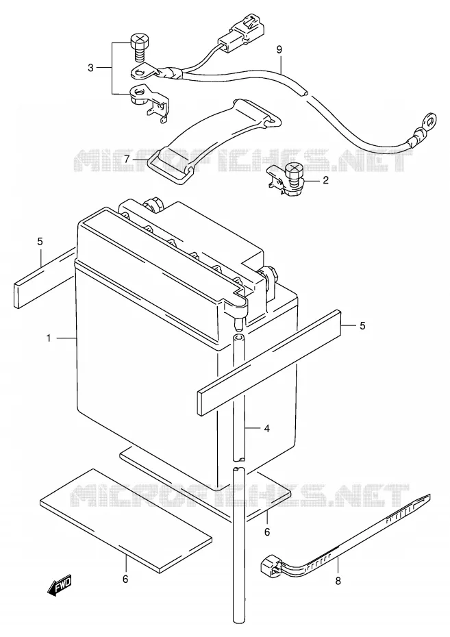 BATTERIE Suzuki QUAD 160 OZARK 2001  LT-F160K1(P24)