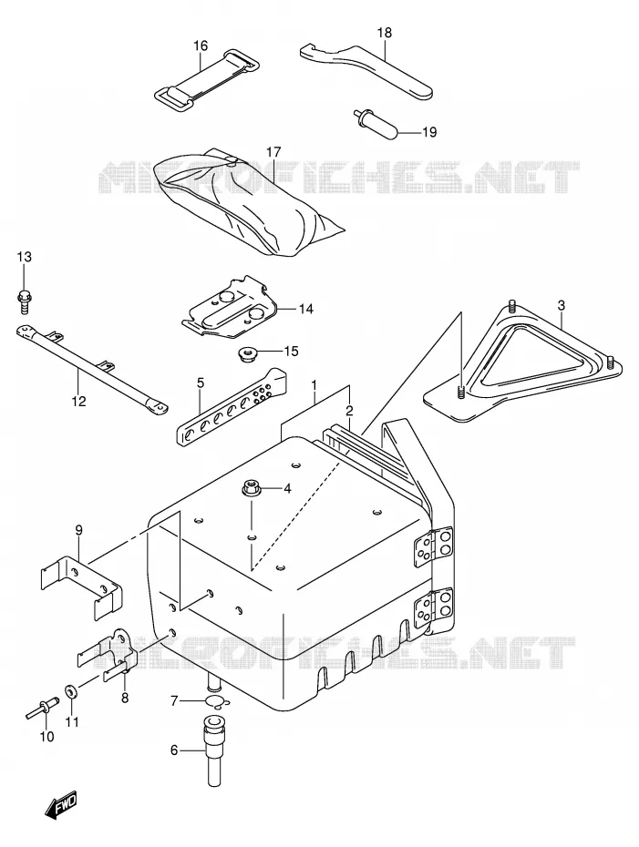 BOITE - TROUSSE A OUTILS (MODELE K1/K2) Suzuki QUAD 500 QUADMASTER 2001  LT-F500FK1(E3/E28)