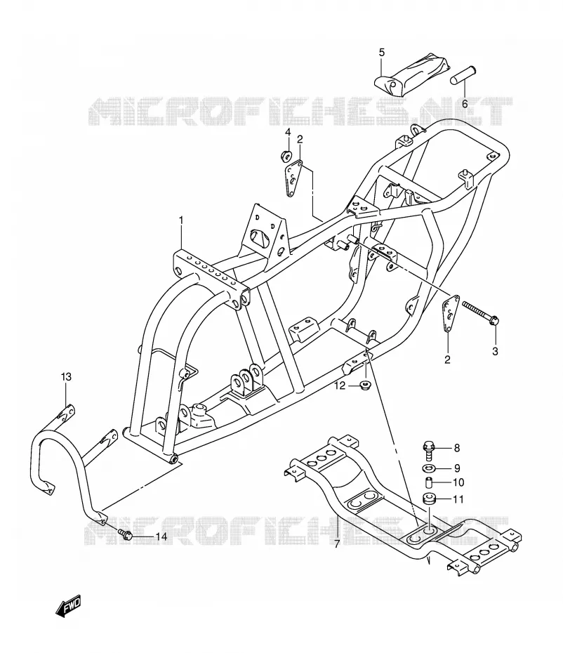 CADRE Suzuki QUAD 50 MINIQUAD-SPORT 2002  LT-A50K2(P2)