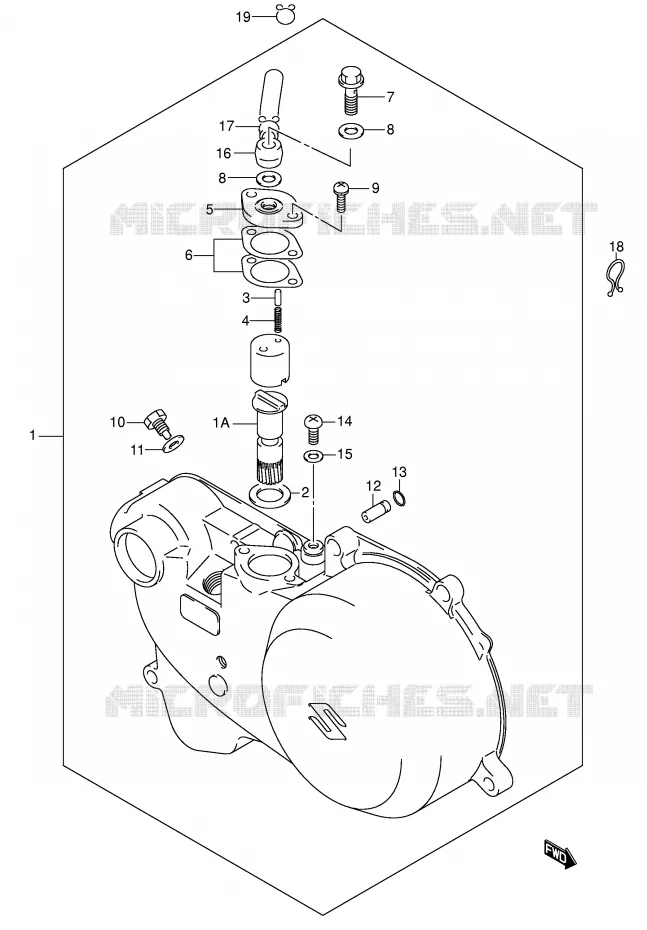 CARTER D'EMBRAYAGE - POMPE A HUILE Suzuki QUAD 50 MINIQUAD-SPORT 2002  LT-A50K2(P2)