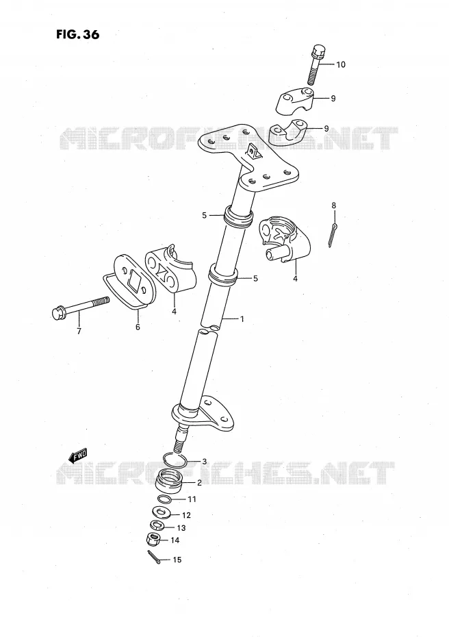 COLONNE DE DIRECTION Suzuki QUAD 160 OZARK 1990  LT-F160L(P2)