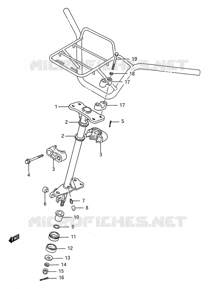 COLONNE DE DIRECTION Suzuki QUAD 250 KINGQUAD 1987  LT-F4WDH(E28)