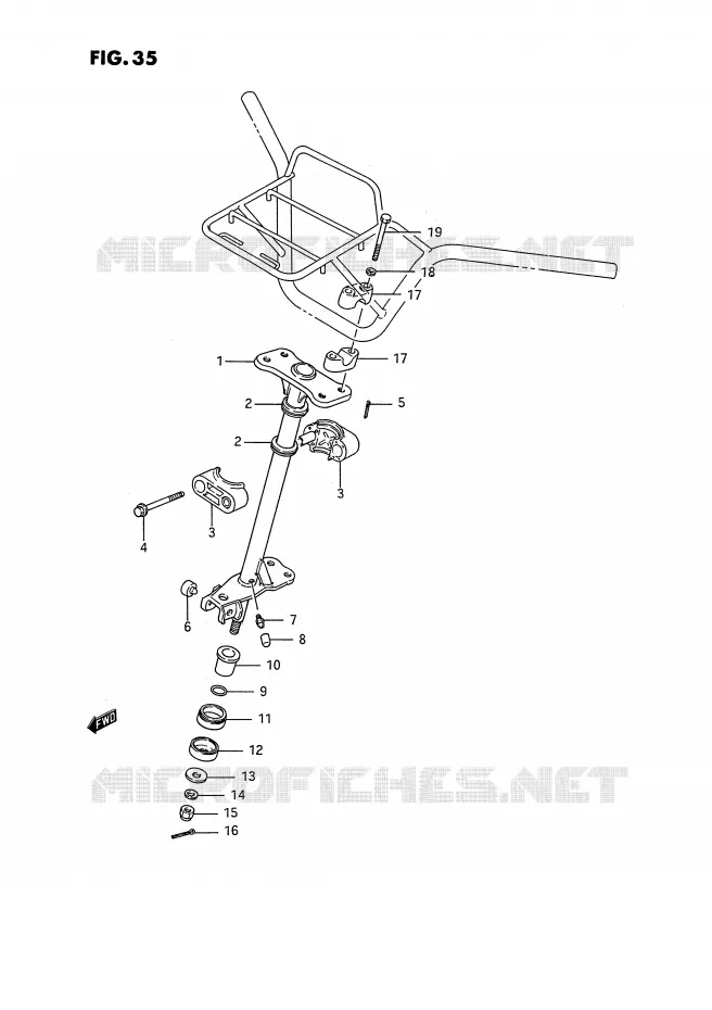 COLONNE DE DIRECTION Suzuki QUAD 250 KINGQUAD 1994  LT-F4WDR(E2)