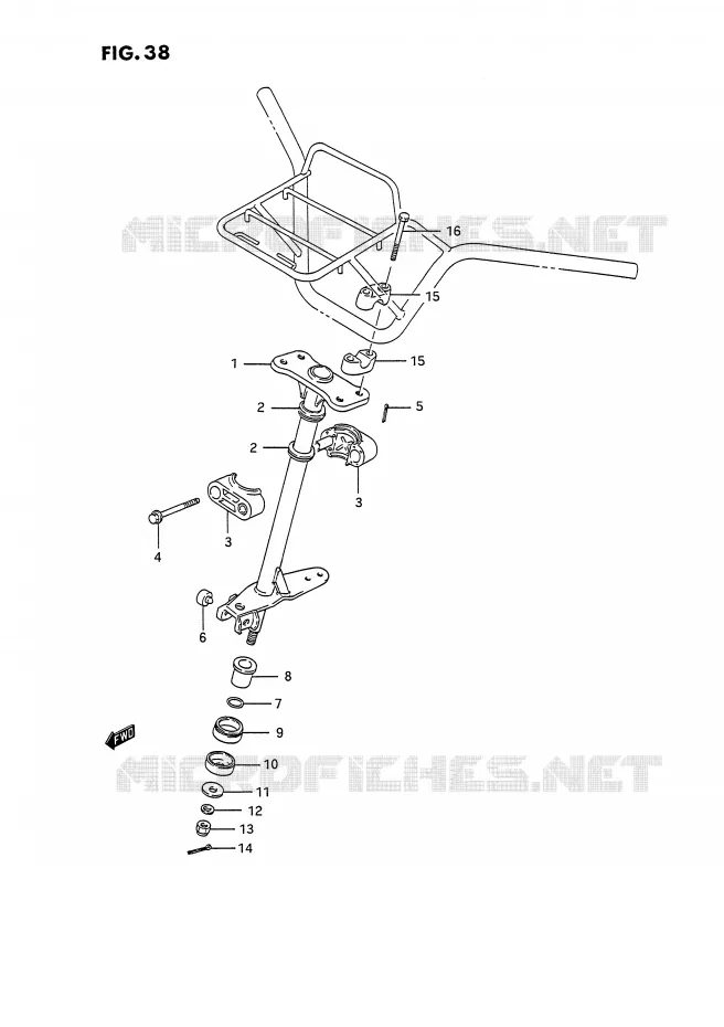 COLONNE DE DIRECTION Suzuki QUAD 300 KINGQUAD 1993  LT-F4WDXP(E2)