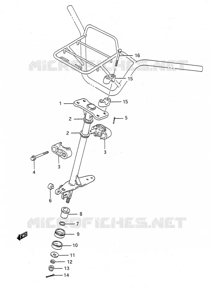 COLONNE DE DIRECTION Suzuki QUAD 300 KINGQUAD 1993  LT-F4WDXP(E28)