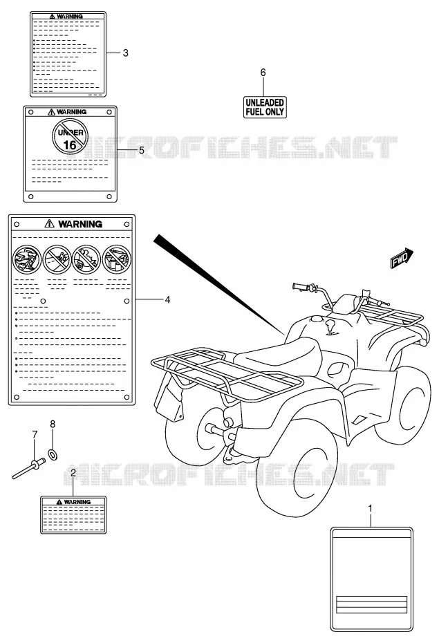 ETIQUETTE Suzuki QUAD 400 EIGER 2003  LT-F400K3(P24)