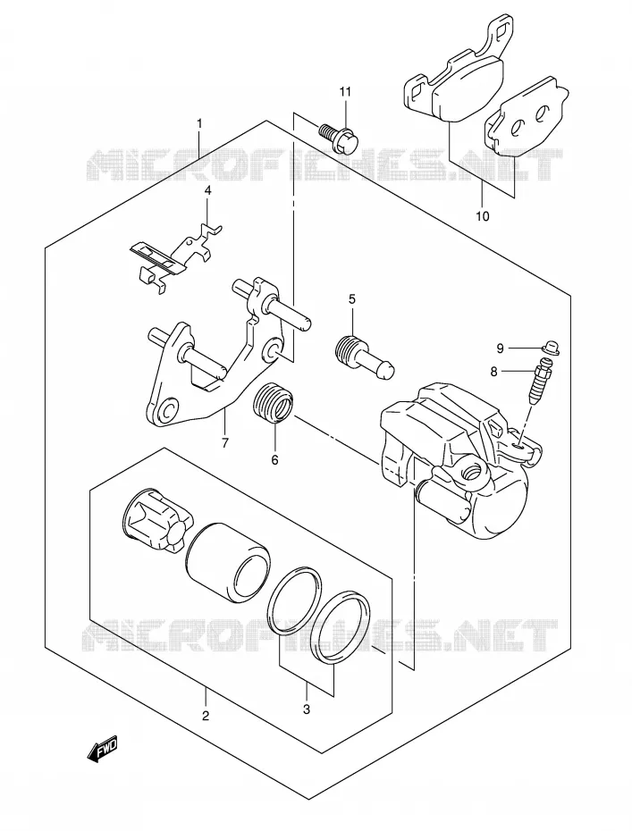 ETRIER DE FREIN ARRIERE (MODEL K5/K6/K7) Suzuki QUAD 500 KINGQUAD 2006  LT-A500FK6(P28/P33)