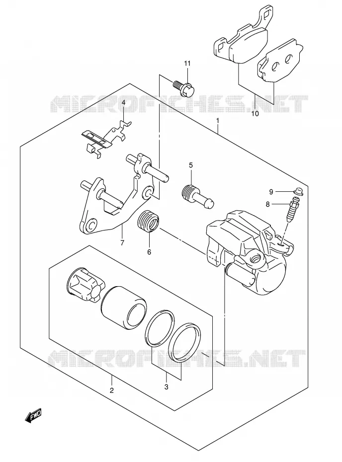 ETRIER DE FREIN ARRIERE (MODEL K5/K6/K7) Suzuki QUAD 500 VINSON 2006  LT-A500FK6(P24)