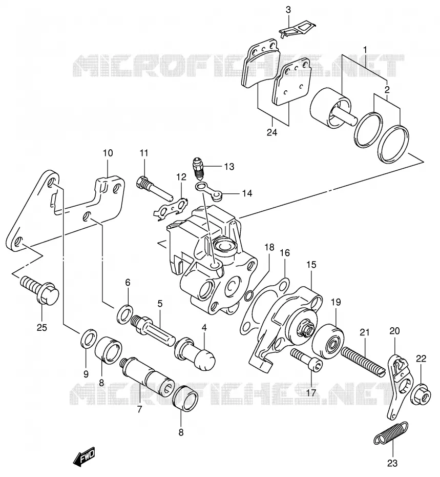 ETRIER DE FREIN ARRIERE (MODELE K3) Suzuki QUAD 400 QUADSPORT 2004  LT-Z400ZK4(E3/E28)