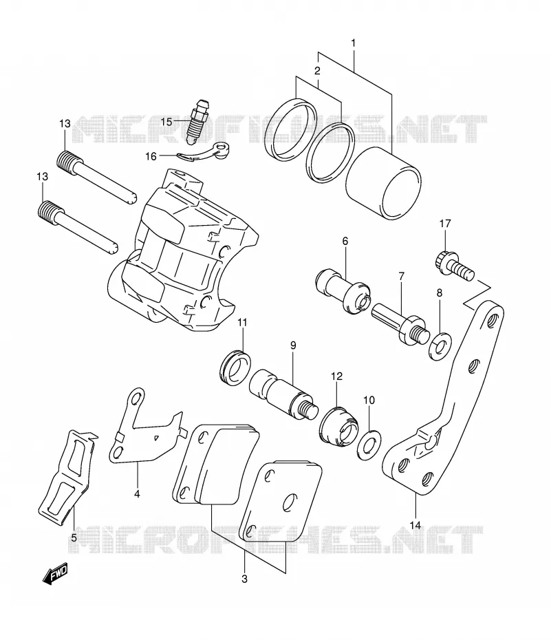 ETRIER DE FREIN AVANT Suzuki QUAD 400 EIGER 2002  LT-F400K2(E24)