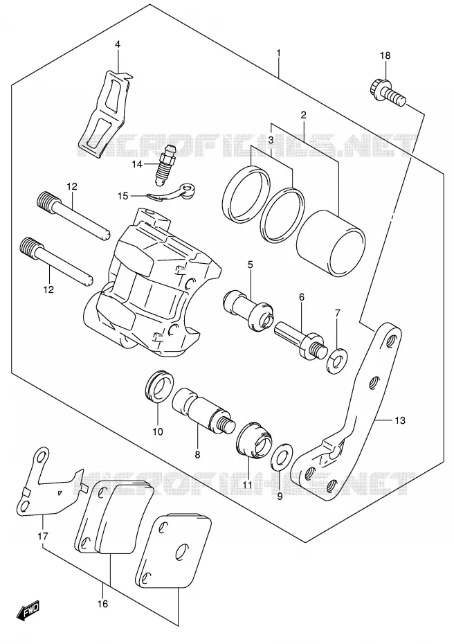 ETRIER DE FREIN AVANT Suzuki QUAD 400 EIGER 2003  LT-A400K3(P3/P28)