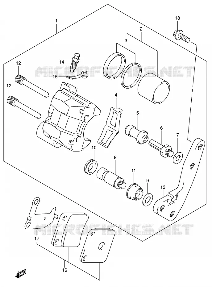 ETRIER DE FREIN AVANT Suzuki QUAD 400 EIGER 2003  LT-F400K3(P24)