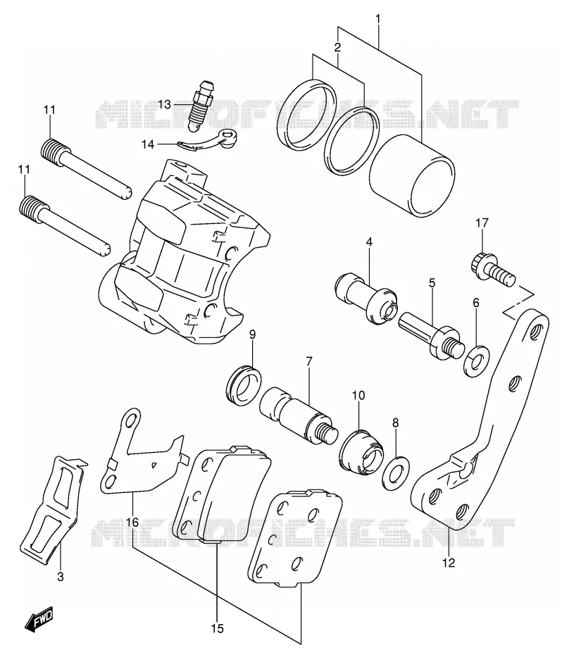 ETRIER DE FREIN AVANT Suzuki QUAD 400 QUADSPORT 2006  LT-Z400K6(E3/E28)
