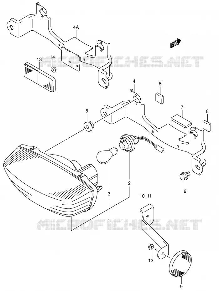 FEU ARRIERE (MODELE K2/K3) Suzuki QUAD 250 OZARK 2002  LT-F250K2(E3/E28)