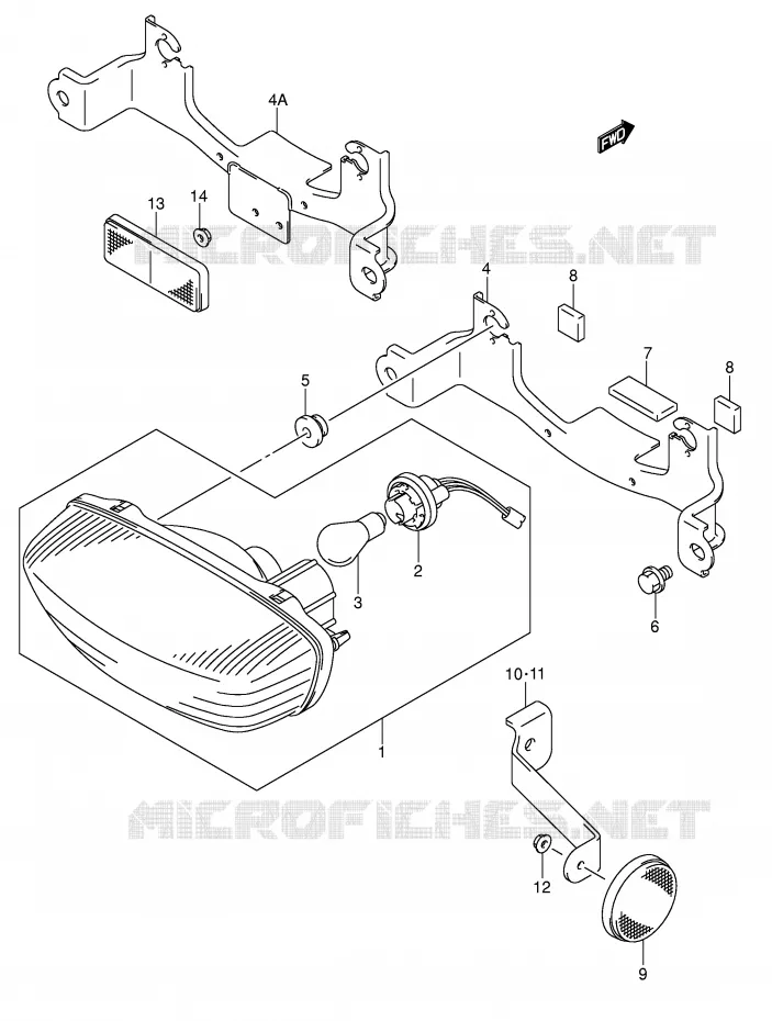 FEU ARRIERE (MODELE K4) Suzuki QUAD 250 OZARK 2002  LT-F250K2(E3/E28)