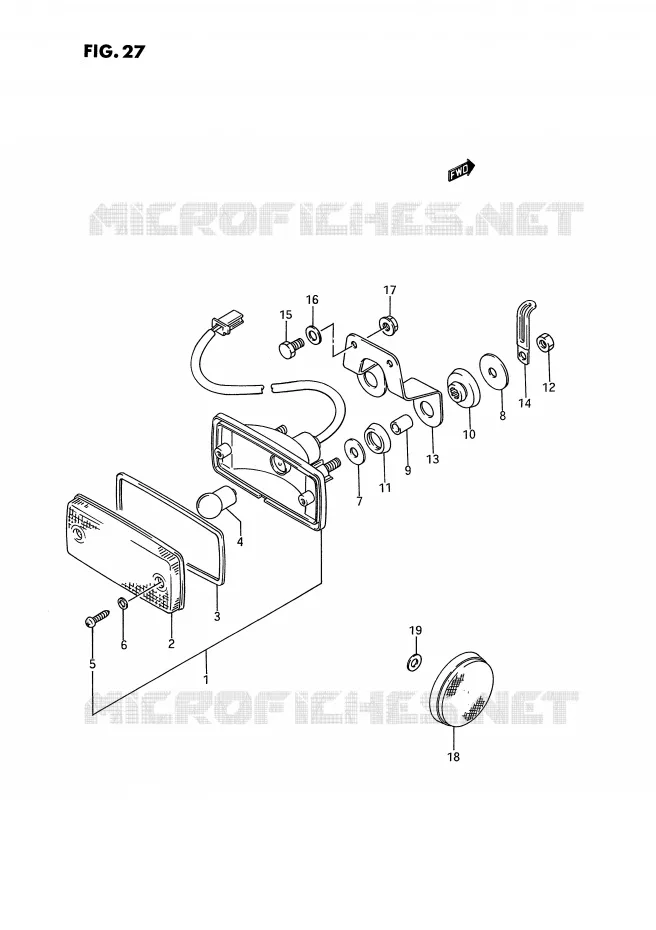 FEU ARRIERE Suzuki QUAD 250 KINGQUAD 1987  LT-F4WDH(E2)