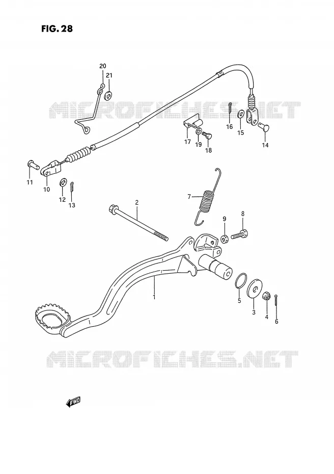 FREIN ARRIERE Suzuki QUAD 250 OZARK 1990  LT-F250L(E28)