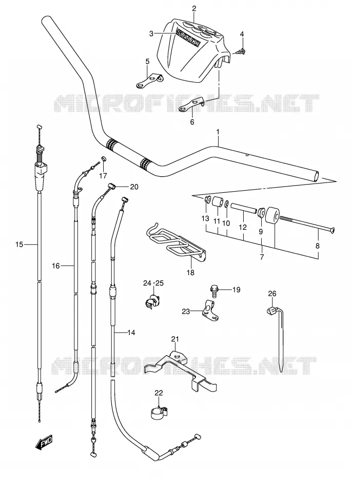 GUIDON (MODEL K5/K6/K7) Suzuki QUAD 400 QUADSPORT 2007  LT-Z400K7(E19)