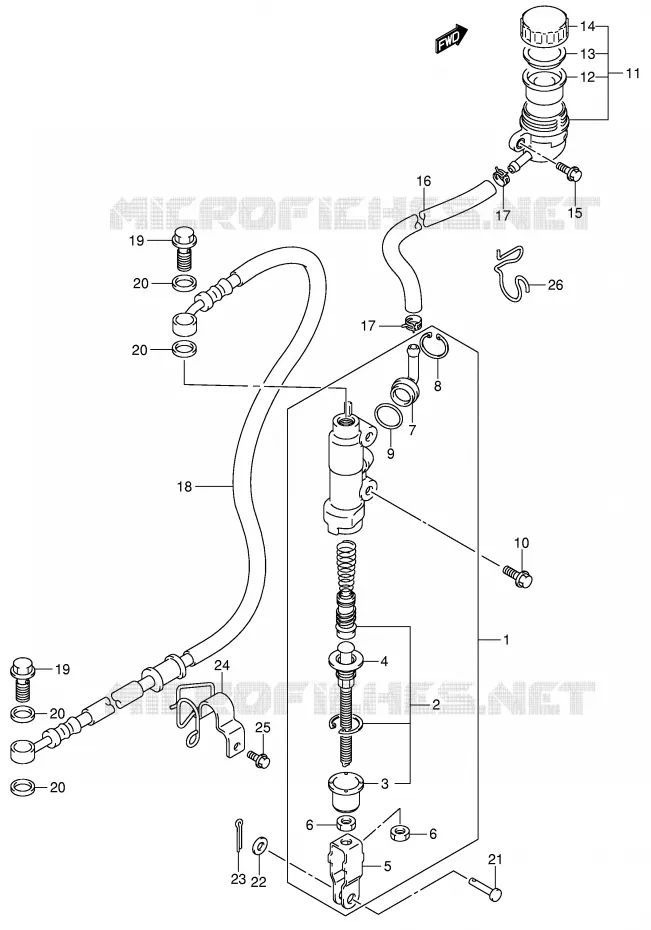 MAITRE CYLINDRE ARRIERE Suzuki QUAD 400 QUADSPORT 2007  LT-Z400K7(E19)