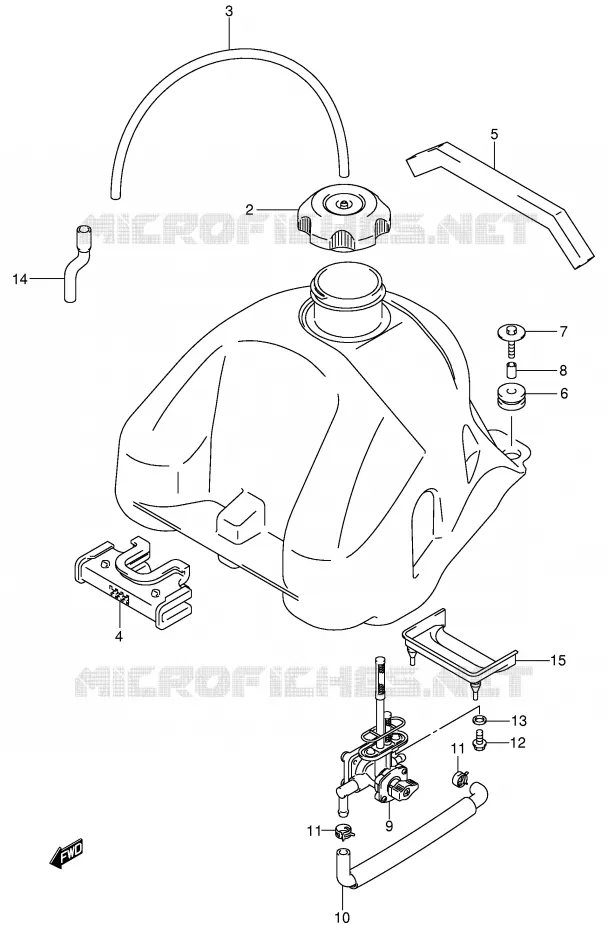 RESERVOIR D'ESSENCE Suzuki QUAD 250 QUADSPORT 2004  LT-Z250K4(E19)