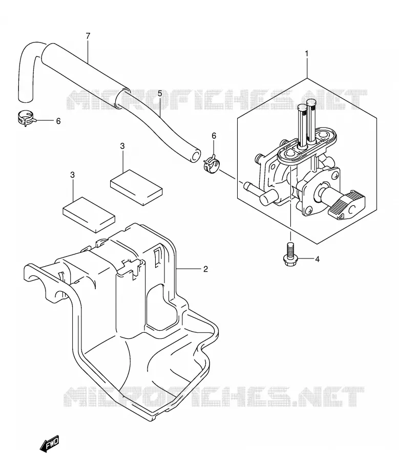 ROBINET D'ESSENCE Suzuki QUAD 50 MINIQUAD-SPORT 2004  LT-A50K4(P2)