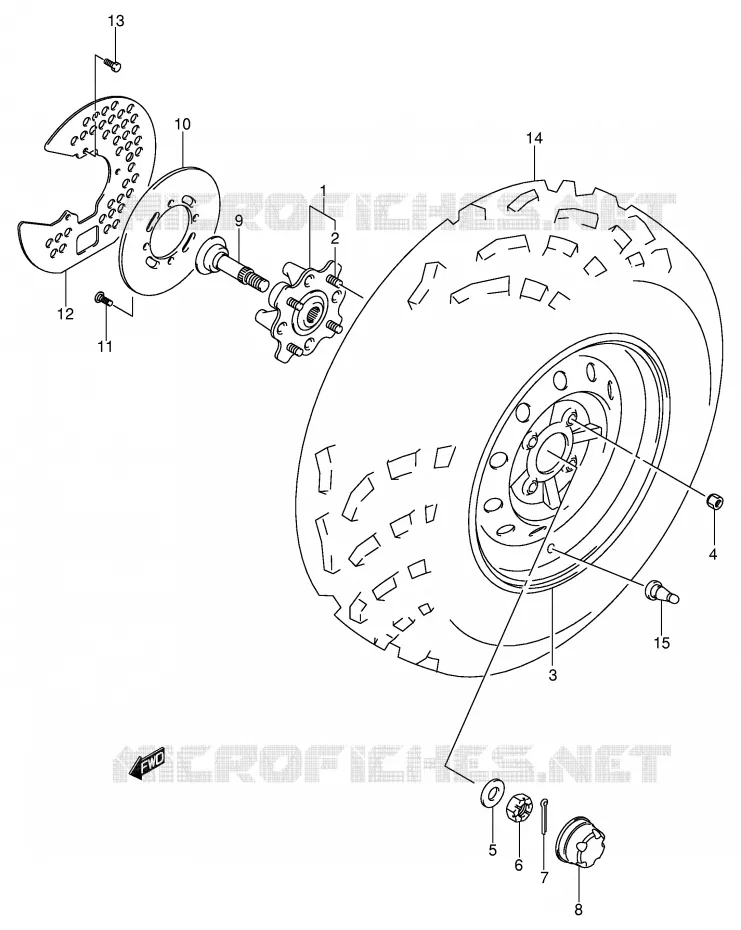 ROUE AVANT Suzuki QUAD 400 EIGER 2004  LT-F400K4(P24)