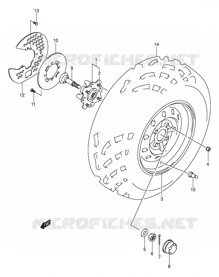ROUE AVANT Suzuki QUAD 400 EIGER 2005  LT-F400K5(P3/P28)