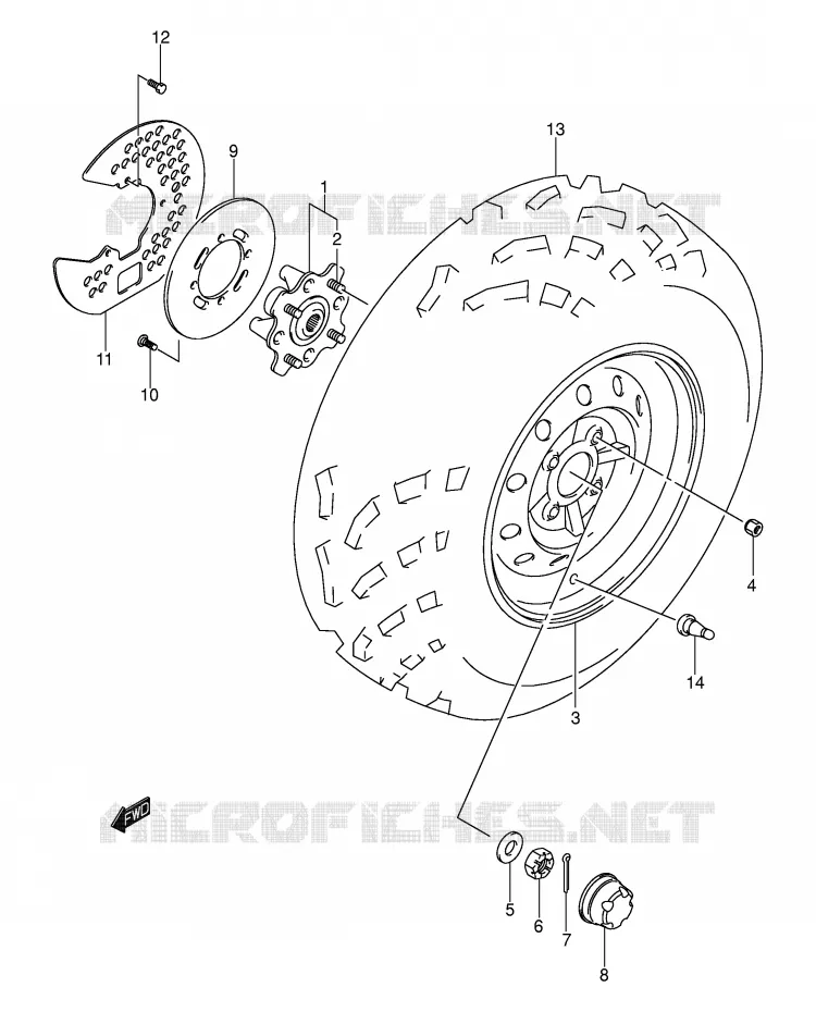 ROUE AVANT Suzuki QUAD 400 EIGER 2007  LT-A400FK7(P3/P28)