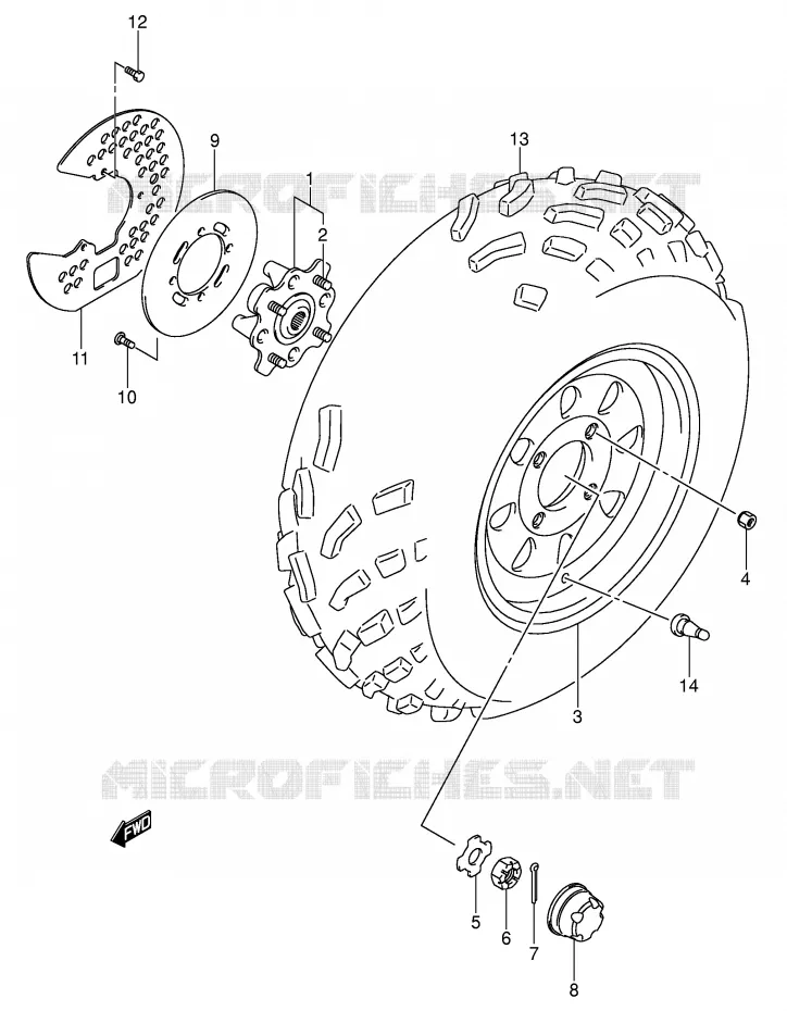 ROUE AVANT Suzuki QUAD 500 VINSON 2002  LT-A500FK2(E3/E28)