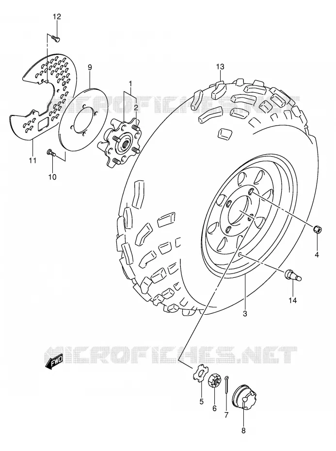 ROUE AVANT Suzuki QUAD 500 VINSON 2007  LT-A500FK7(P24)