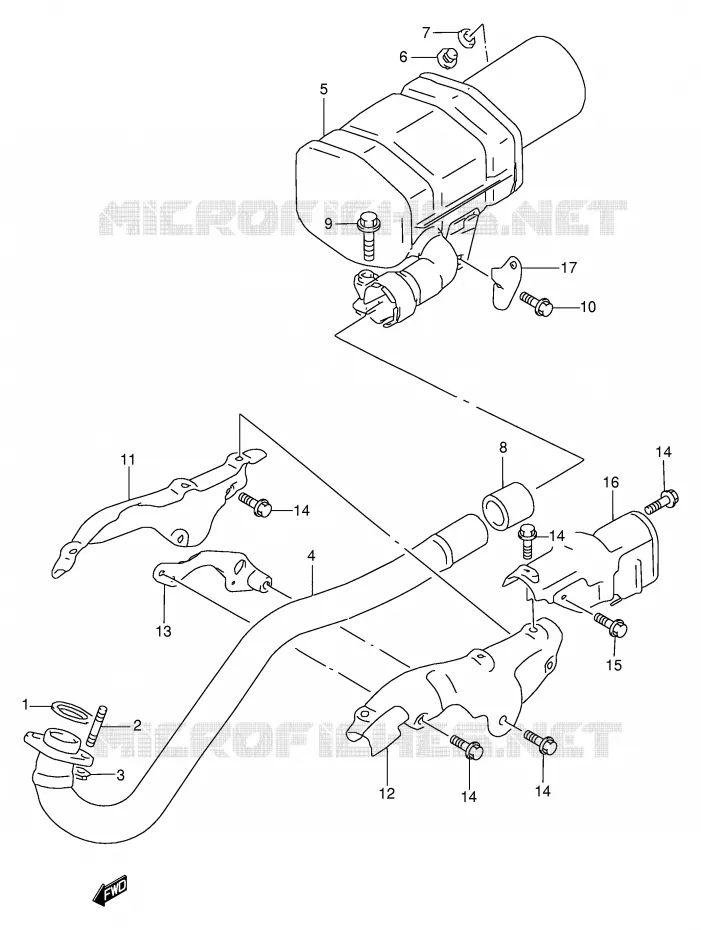 SILENCIEUX Suzuki QUAD 250 OZARK 2000  LT-F250FY(E24)