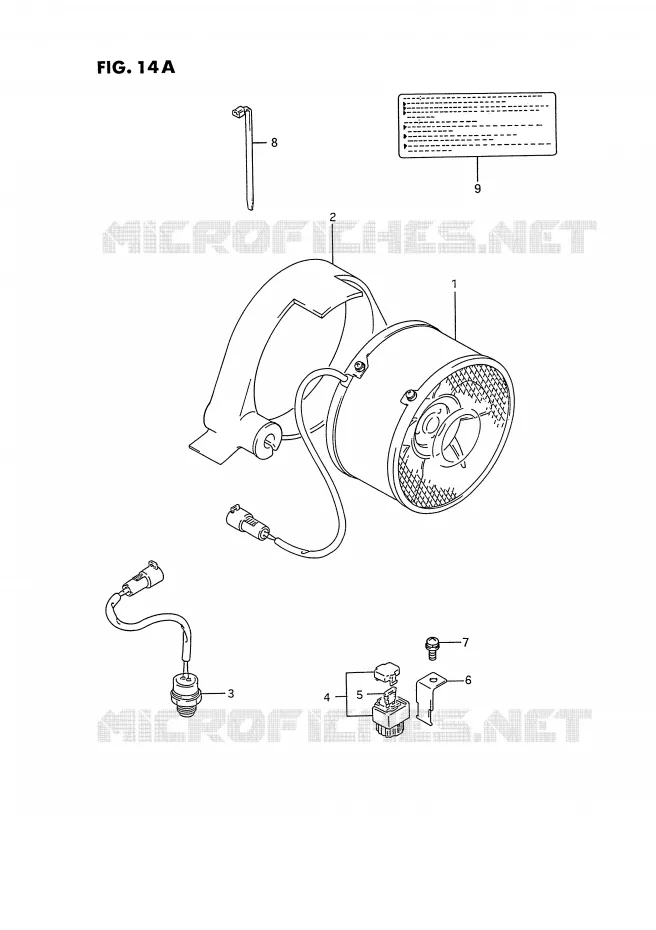 VENTILATEUR DE REFROIDISSEMENT (E17,E27) Suzuki QUAD 300 KINGQUAD 1993  LT-F4WDXP(E2)