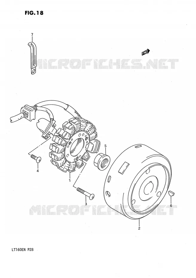 ALLUMAGE ROTOR - STATOR Suzuki QUAD 160 QUADRUNNER 1991  LT160EM(P28)