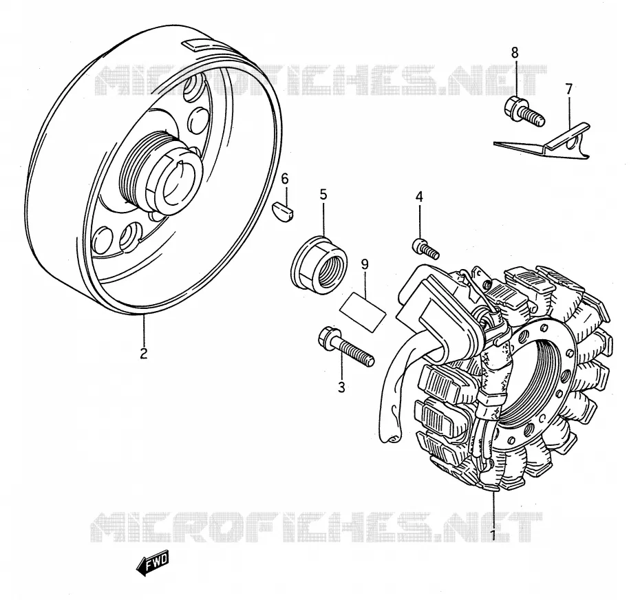 ALLUMAGE ROTOR - STATOR Suzuki QUAD 250 KINGQUAD 1989  LT-F4WDK(E28)