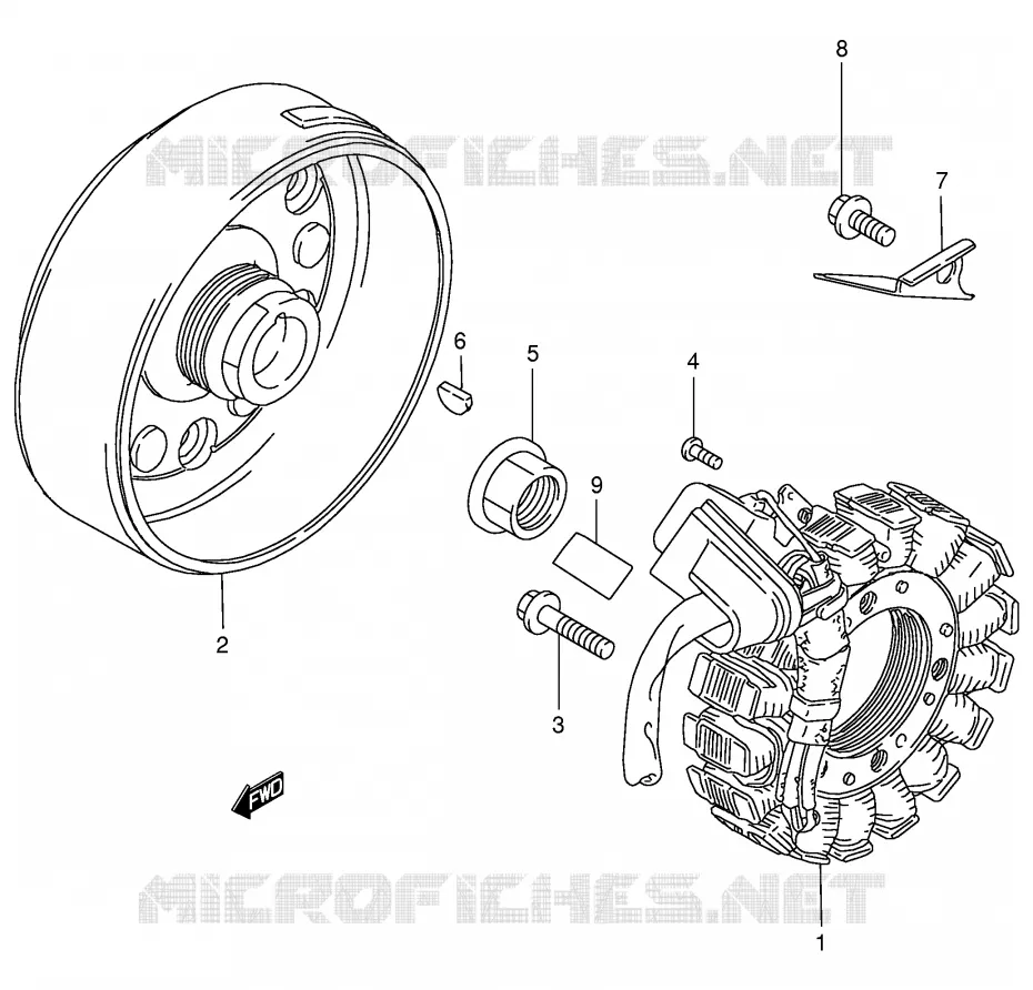 ALLUMAGE ROTOR - STATOR Suzuki QUAD 250 KINGQUAD 1998  LT-F4WDW(E28)