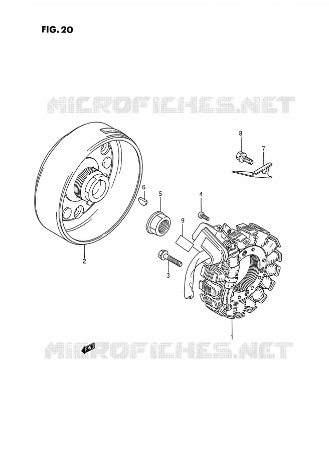 ALLUMAGE ROTOR - STATOR Suzuki QUAD 250 OZARK 1993  LT-F250P(E28)